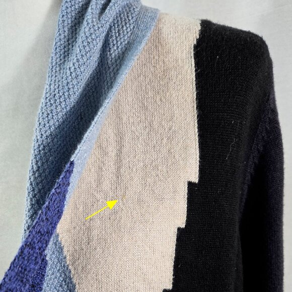 Nic+Zoe Overlands Mixed Knit Multicolor Textured Open Front Cardigan Art to Wear - Picture 10 of 10